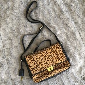 Leather Fossil leopard purse